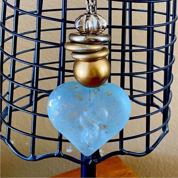 Lot Two Kohls Necklaces Translucent White Circle & Heart w/Brushed Gold Charms - Picture 6 of 11